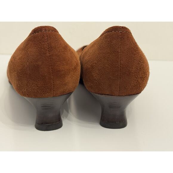 Kenneth Cole Brown Suede Leather Kitten Heels Women's 8.5 "Work It Out" Vintage - Picture 4 of 12